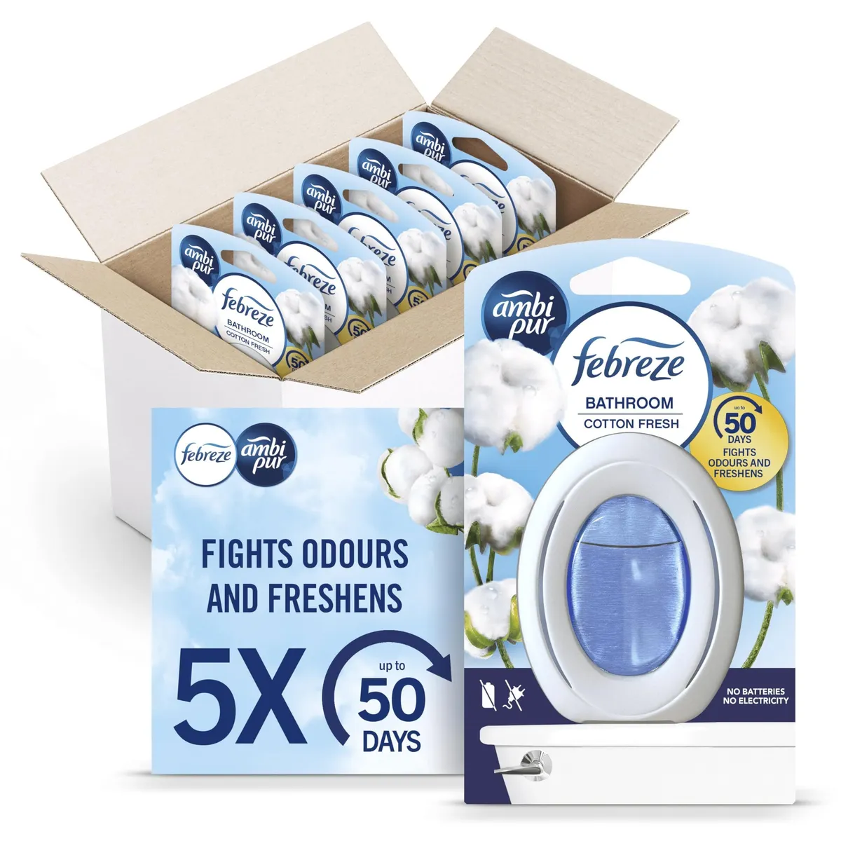 Febreze Bathroom Air Freshener Cotton Fresh 5 Units
