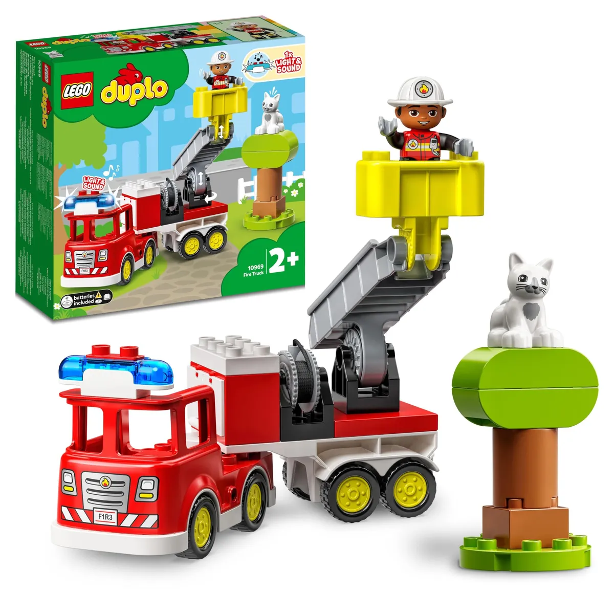 LEGO DUPLO Fire Engine Toy for 2+ Year Old Boys & Girls