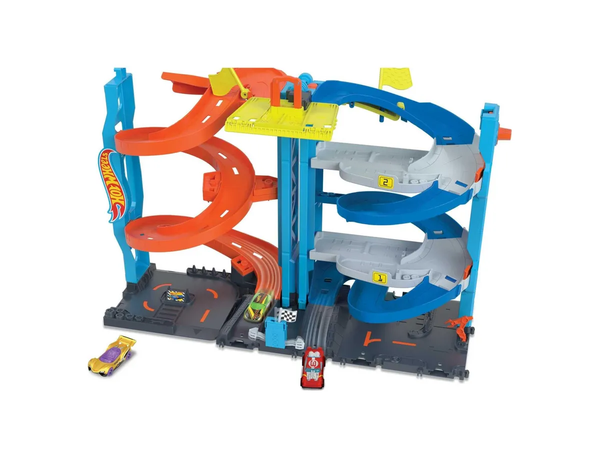 Hot Wheels City Transforming Race Tower & 1 Toy Car