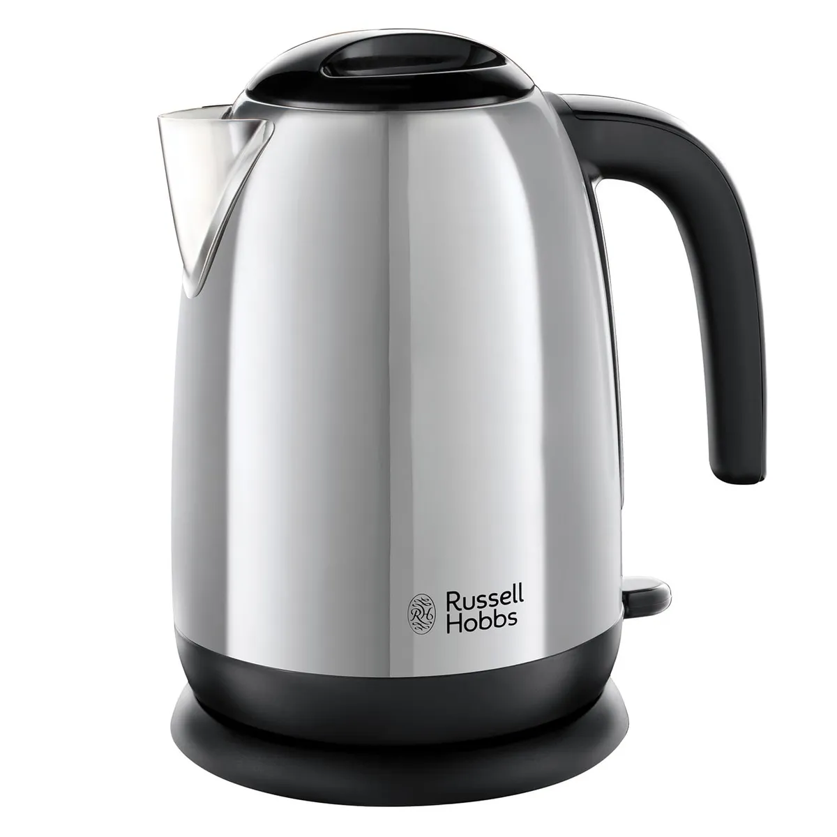 Russell Hobbs Stainless Steel & Black Electric 1.7L Cordless Kettle