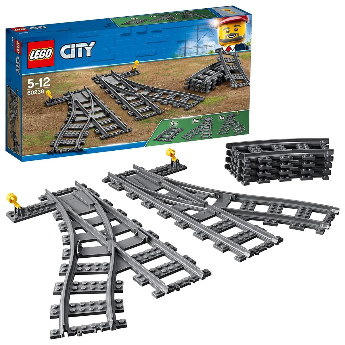 LEGO 60238 City Trains Switch Tracks 6 Pieces