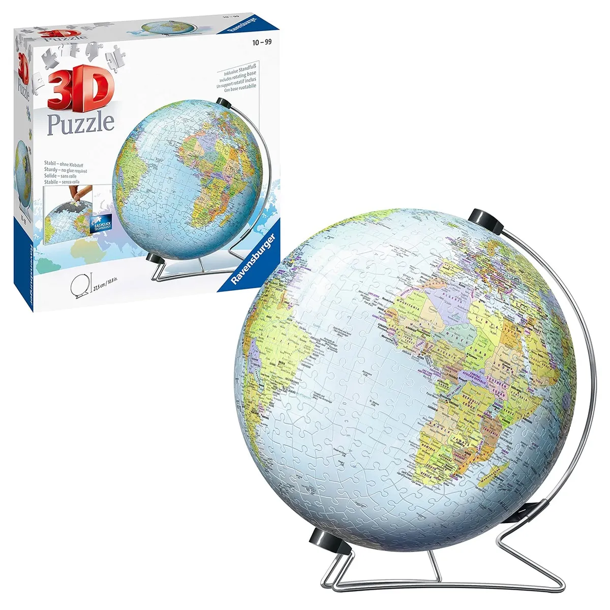 Ravensburger 3D World Globe Puzzle on V‑Stand