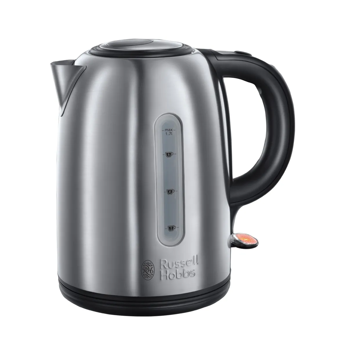 Russell Hobbs Brushed Stainless Steel & Black Electric 1.7L Cordless - Stainless Steel