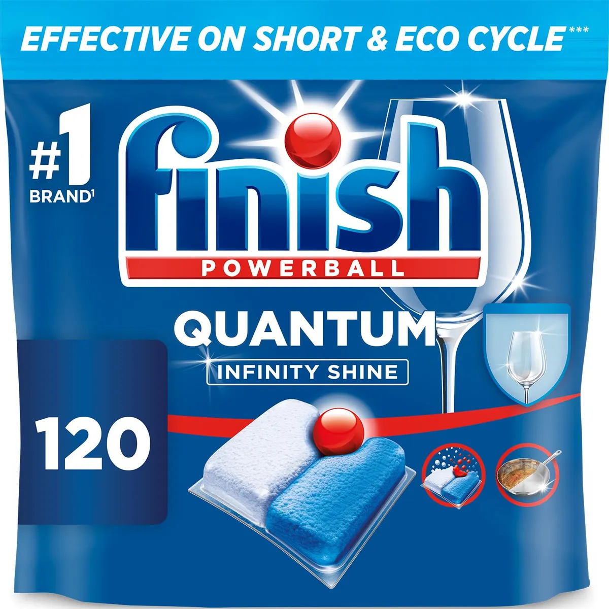 Finish Dishwasher Tablet, Quantum Infinity Shine, 120 Tabs, Fresh