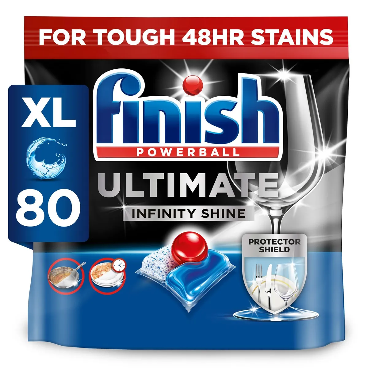 Finish Dishwasher Tablet, Ultimate Infinity Shine, 80 Tablets, Fresh