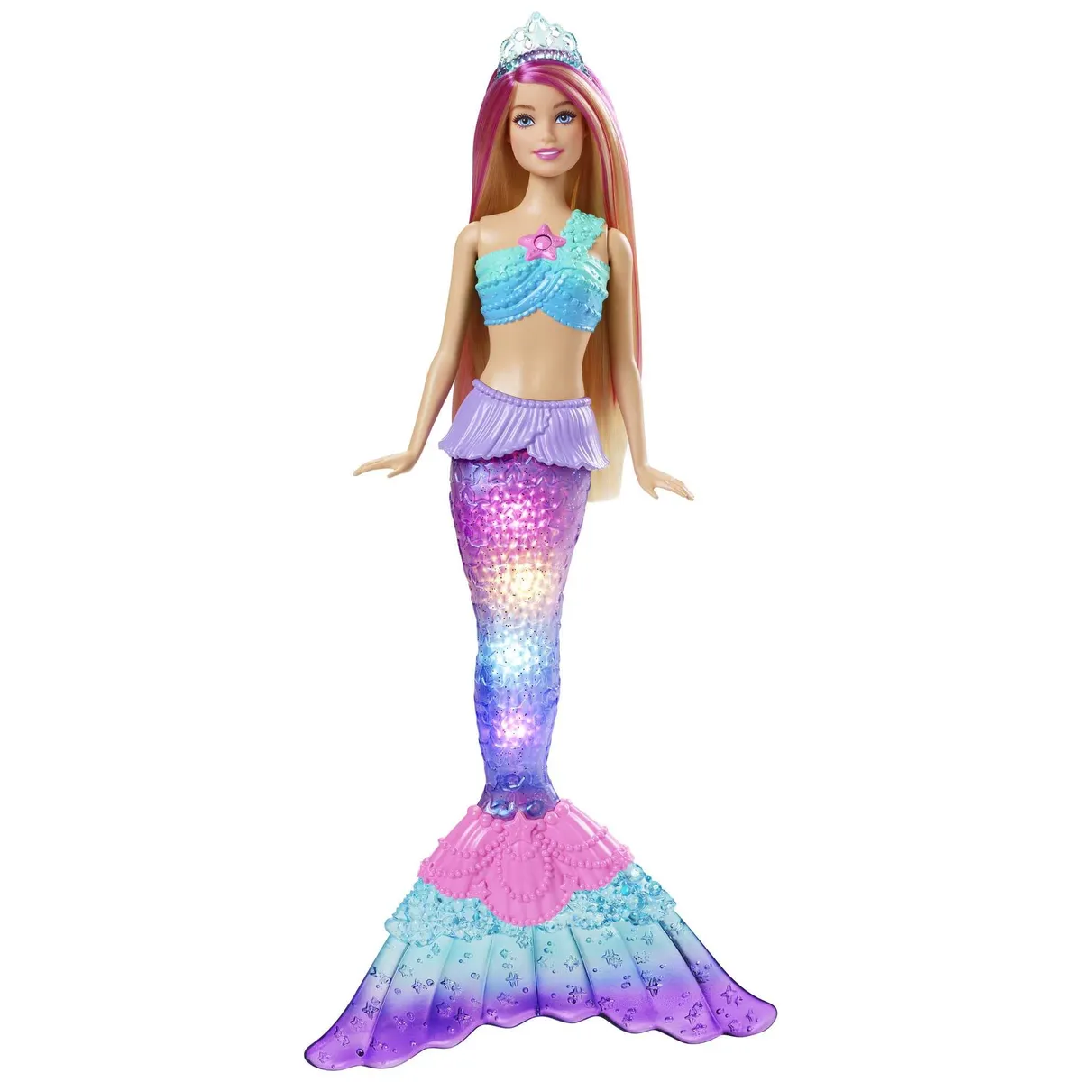 Mermaid Barbie Doll with Water-Activated Twinkle Light-Up Tail